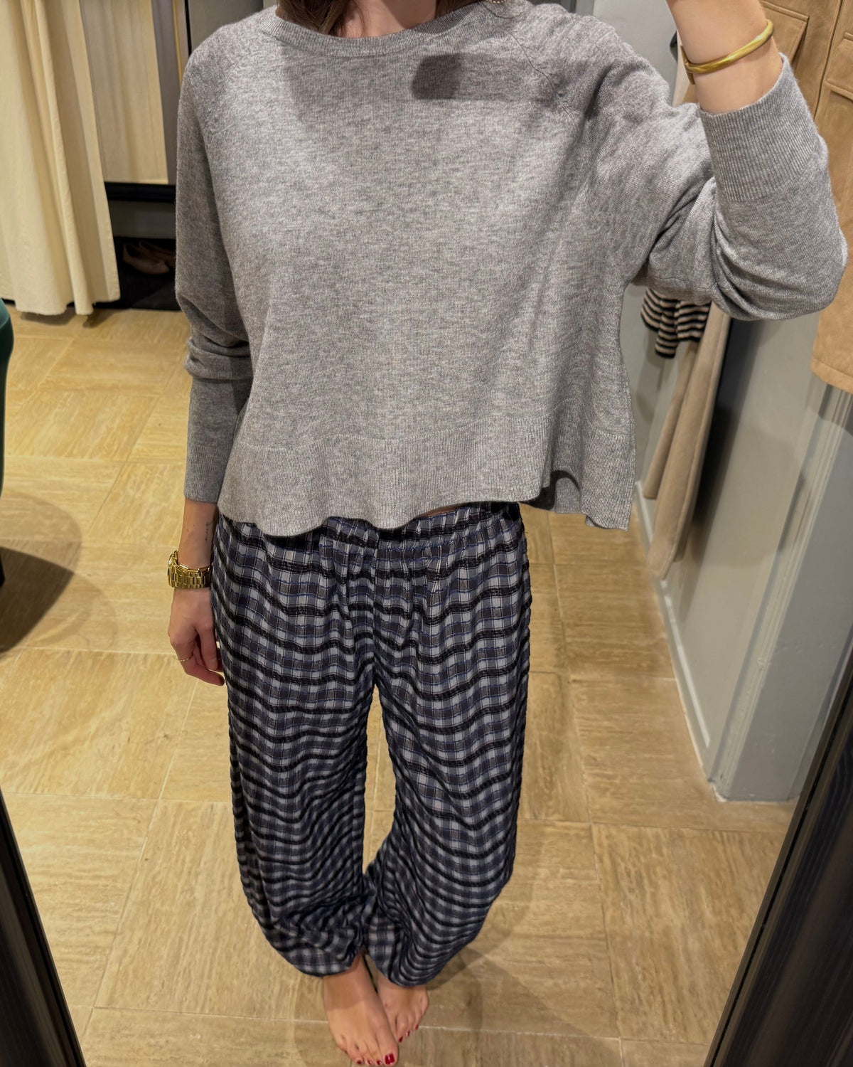 Pantalón bombacho de cuadros