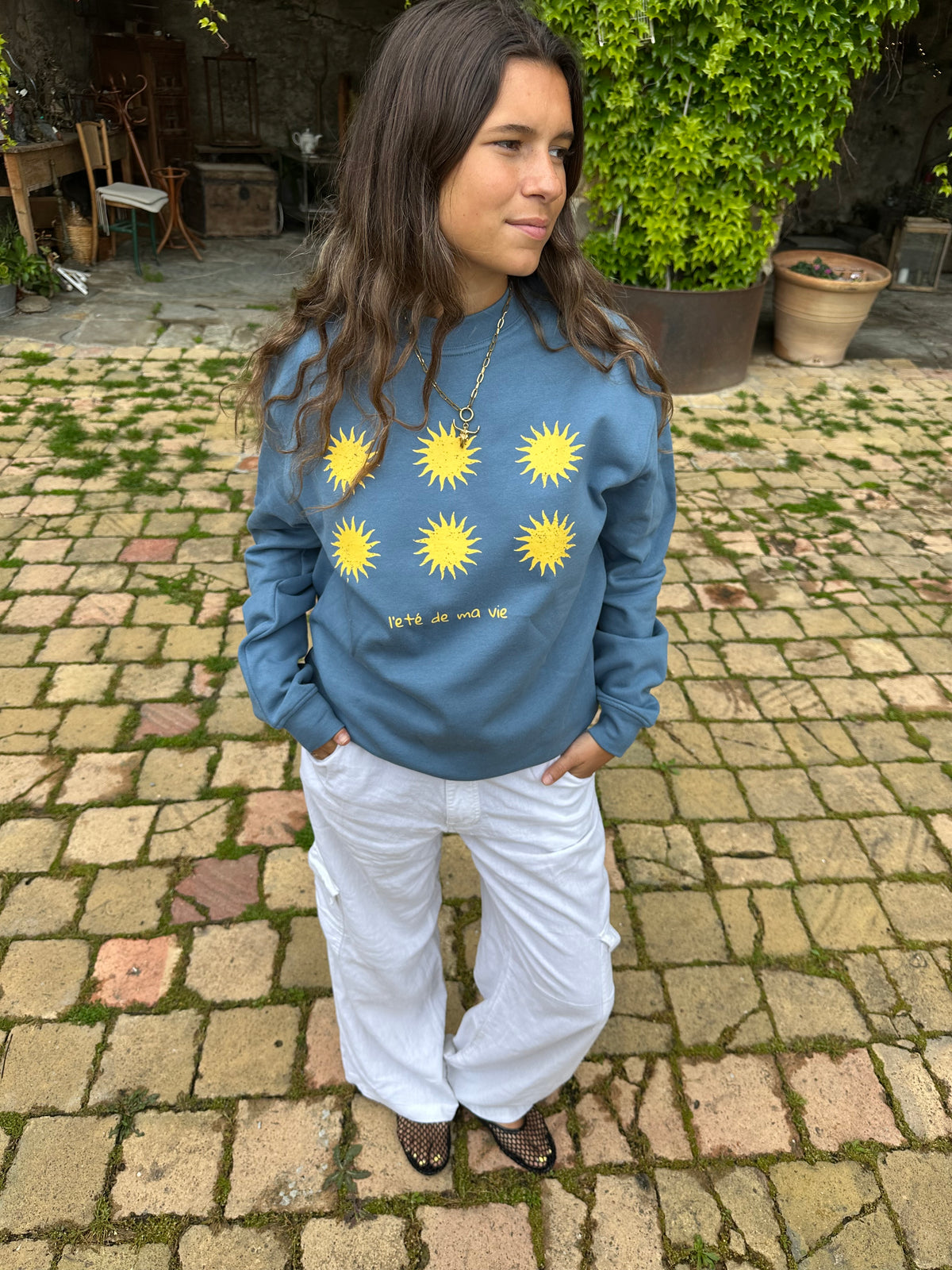 Sudadera "l'eté de ma vie" azul